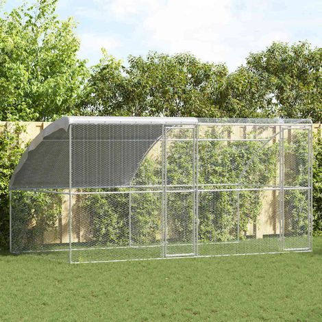 Chicken Cage Silver 400 x 200 x 198.5 cm Galvanised steel vidaXL (1/5)
