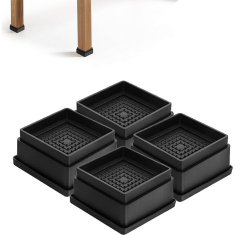 Lot de 4 rehausseurs de Meubles réglables pour Charges Lourdes, 2,5 cm, 5 cm, 7,5 cm, empilables, rallonges de Pieds de Table, rehausseur de Meubles (1/5)