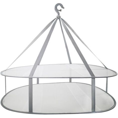 Suspendus séchoir à Pull, Cintre à Maille Pliable à 2 Niveaux pour Chandail, délicat et Maillot de Bain (1/4)