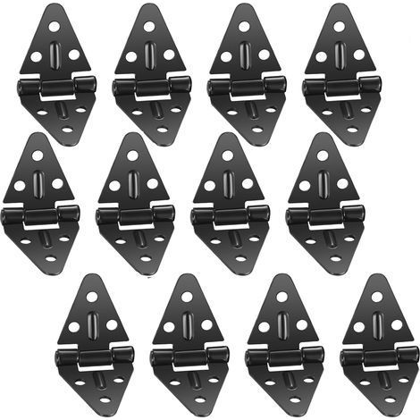 12 Pièces Charnières Pliantes, Charnière 180 Degrés Noire, Charnière de Meuble, pour Armoire, Penderie, Boîte en Bois, Table Pliante, Charnières pour Portes de Jardin.(Vis non incluses) (1/4)