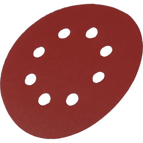 Disque abrasif rouge 125mm, 8 trous, papier ponce grain 800, lot de ponçage pour polissage, disques de ponçage ronds auto-agrippants (1/2)