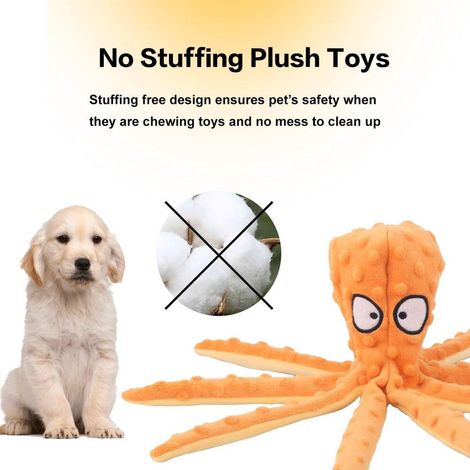 Jouet poulpe couineur pour chiens, peluche sans rembourrage, jouet à mâcher résistant pour chiens de petite et moyenne taille (1/5)