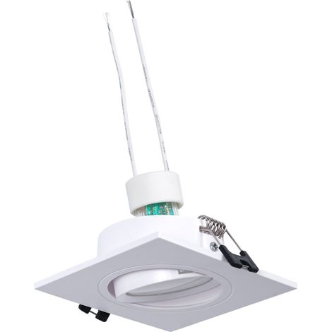 Kit Collerette spot carré 93x93mm (blanc) + Ampoule GU10 5,4W + - Blanc Neutre