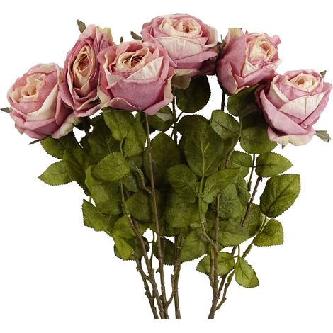 Pack of 6 x 70cm Artificial Light Pink Rose (1/5)