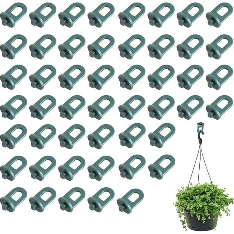 50 Pièces Crochets Torsadés Pour Serre En Plastique Vert Foncé Pour L'intérieur De La Serre Pour Suspendre Les Ancres Aux Canaux De Bande De Verre (1/5)