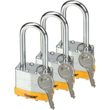 Lot de 3 cadenas de 40 mm Long shakel, revêtement en zinc, noyau en laiton, emballage double blister (1/5)