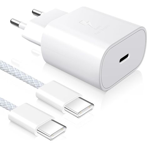 25W Chargeur USB C Ultra Rapide: PD3.0 Prise USB C Chargeur Telephone Type C avec 60W Cable C vers C, Adaptateur Secteur USBC Fast Charger Compatible avec Smartphone 17/16/15 /Galaxy S25/S24 (1/5)