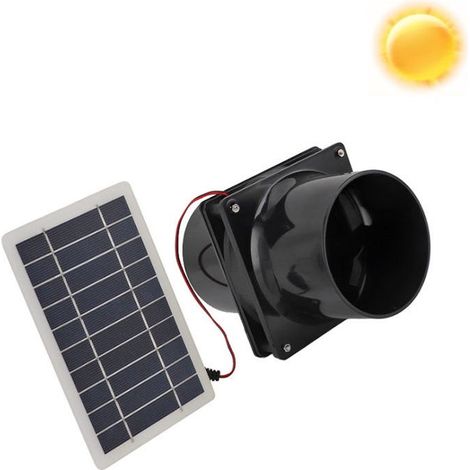 Ventilateur d'extraction solaire 10W – Panneau solaire 12V – Circulation d'air pour serre, camping-car, poulailler – Installation facile (1/5)
