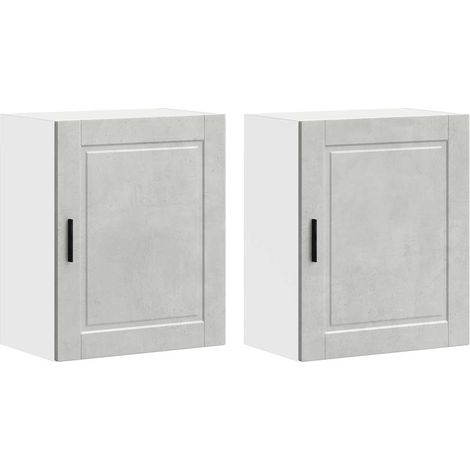 Maison Exclusive - Pensili da Cucina 2 pz Porto Grigio Cemento Legno Multistrato