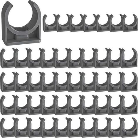 48 pièces Colliers de tuyau, colliers de serrage, Support en U pour tuyau, pour la fixation de tuyaux en acier inoxydable, tuyaux (1/4)