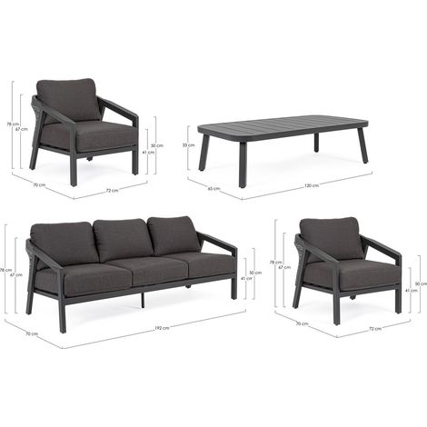 Cordova Garten-Lounge-Set in Anthrazit (1/5)