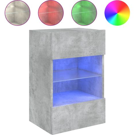 Maison Exclusive - TV-Wandschrank mit LED-Leuchten Betongrau 40x3 (1/5)