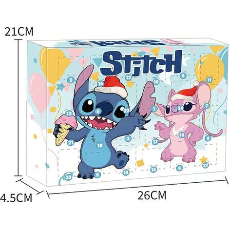 HOXILEELEO - Calendrier de l'Avent Stitch, boîte surprise, compte à rebours, anime, boîte surprise A (1/4)