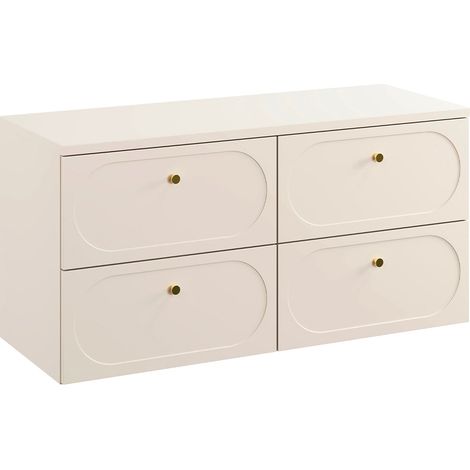 Meuble sous-vasque 120cm plan de toilette Sanae Beige sable (1/5)