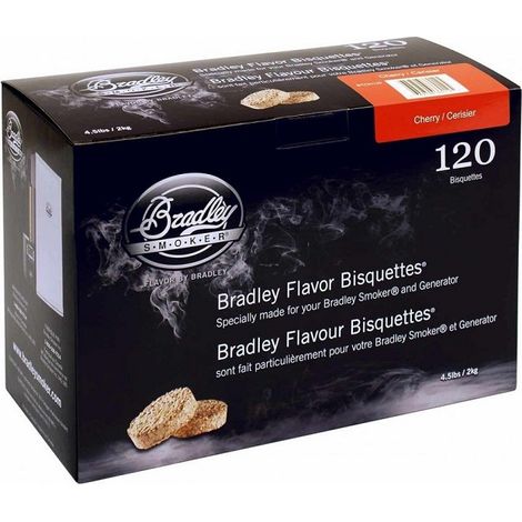 Pack 120 Bisquettes de fumage Bradley Smoker - Cerisier