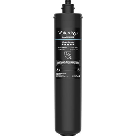 Cartouche filtrante de rechange RF15 pour filtre à eau 15UA/15UB sous l'évier, réduit les PFOA/PFOS, PFAS, plomb, chlore, mauvais goût et odeur, 70 000 litres, 19 k gallons haute capacité, 2 ans (1/5)