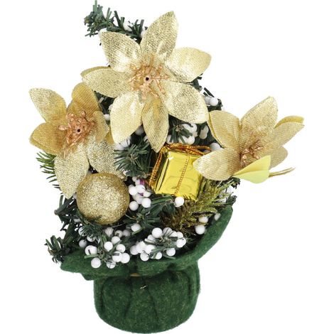 Artificial Christmas Tree Mini Exquisite Cute Bright Colors Desktop Innovative Christmas Tree OrnamentsGold