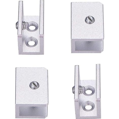 ZOLGINAH Lot de 4 supports d'étagère réglables en alliage d'aluminium pour verre de 8 à 12 mm d'épaisseur (rectangulaire) (1/5)
