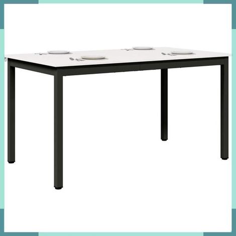 892790 Table de salle à manger / Table de repas Blanc 140 x 80 x 75 cm (1/5)