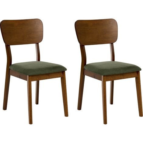 Esszimmerstuhl 2er Set MINIER Holz Grün / Dunkelbraun (1/5)