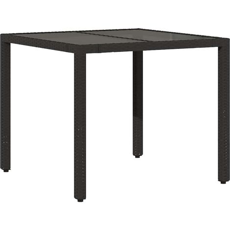 Maison Exclusive - Mesa de jardín superficie de vidrio ratán PE n (1/5)