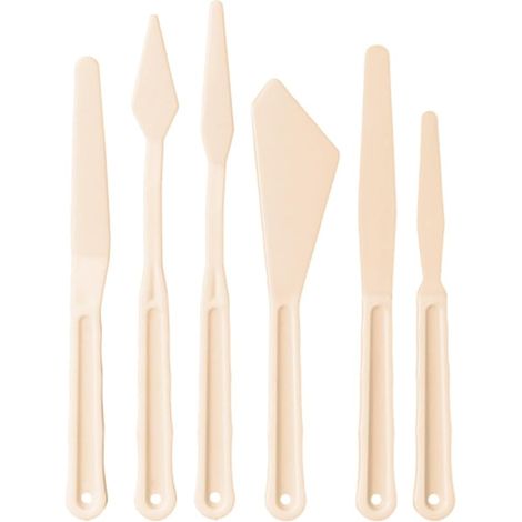 6 pièces grattoir pour Peinture, Couteau à Peindre en Plastique, spatule pour Peinture Acrylique, Couteau à mélanger pour pâte structurelle (1/4)