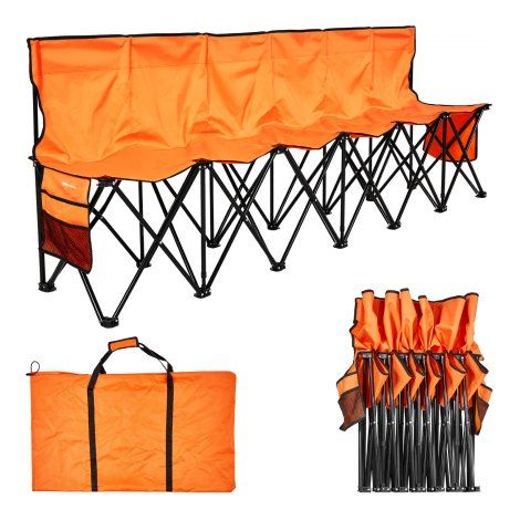 Banc pliant portable à 6 places banc de camping pliable avec (1/5)