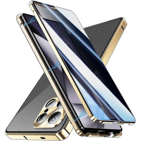 Samsung Galaxy S25 Ultra Schutzhülle, doppelseitiges, magnetisches Anti-Spionage-Schutzglas (Gold) (1/5)