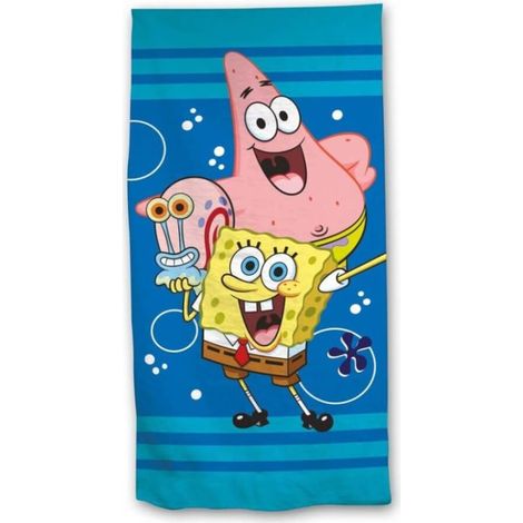 Serviette de plage Bob l'eponge avec Patrick et Gary - 140x70 cm