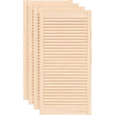 vidaXL Schranktüren mit Lamellen 4 Stück 99,3x49,4 cm aus Massivholz