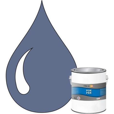 Peinture Fer Antirouille – Métal Extérieur Intérieur, Satinée, Protection Rouille - 1L - RAL 5014 - Bleu pigeon