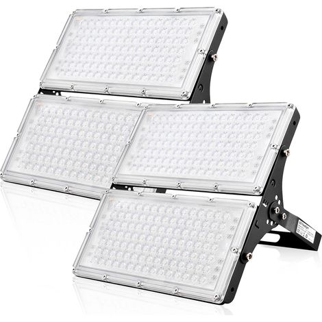 Projecteur LED 2 PCS 200W, Intérieur Extérieur 20000LM, IP66 Spot Extérieur, Eclairage de Sécurité BlancChaud 2800-3200k pour Jardin, Garage, Route