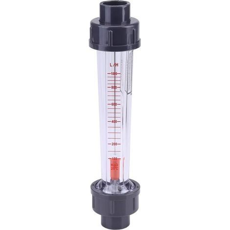 100-1000L / H Débitmètre Coudé Tube en Plastique Rotamètre d'Eau Instantané LZS-15 Débitmètre Liquide Flotteur Double Fil Connecteur Femelle pour DN 15 Tube,A (1/5)
