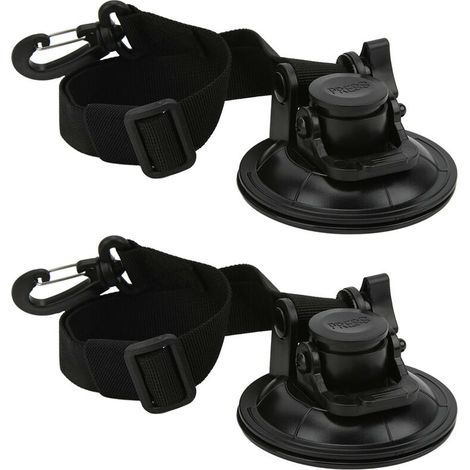 Gancho de anclaje con ventosa, ventosa de 9 cm, 2 piezas, fijaciones con mosquetón para toldo lateral de coche -Crezuo