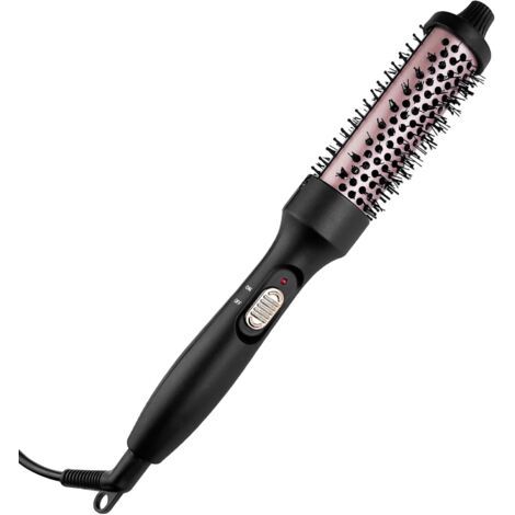 Brosse thermique - Brosse chauffante en céramique et tourmaline, Pour boucles souples, Séchage, lissage et modelage du volume