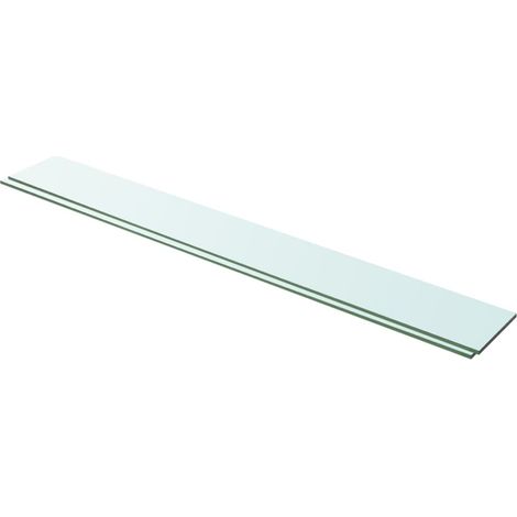 Lot de 2 Panneaux d'étagère Meuble Étagère Meuble de rangement Verre Transparent 100 x 12 cm 32890 (1/3)