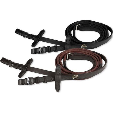 Full, Marrone: Redini per monta inglese in cuoio con inserto in gomma soft  e grip