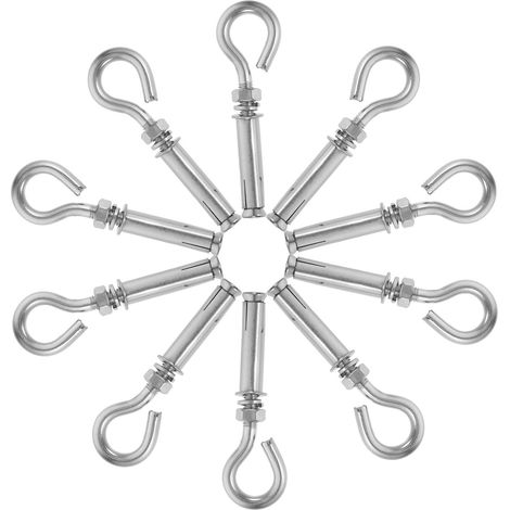 10 crochets à œillet - inox - pour fixation et mur/plafond (1/5)