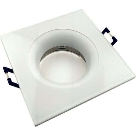 Spot encastré plafond IP44 carré blanc mat Aqua GU10 (1/2)