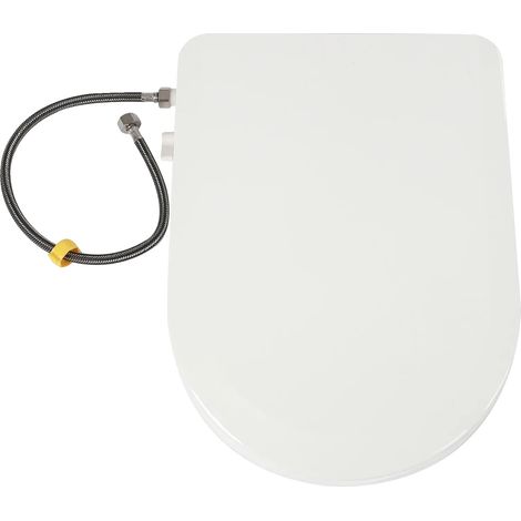 Asiento de inodoro inteligente, sistema de doble boquilla, diseño ergonómico, BLANCO (1/2)