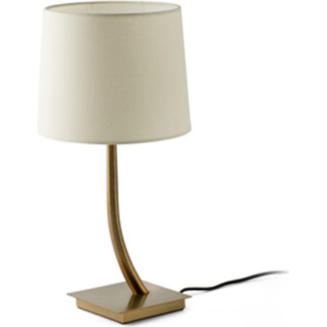 Faro REM - Lámpara de mesa redonda cónica beige, E27 (1/2)