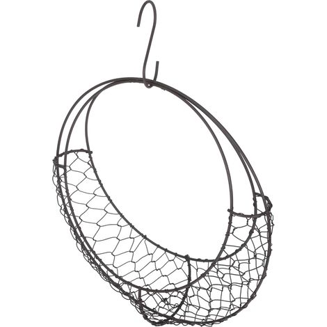 Panier suspendu en métal PACKOVE forme de lune, support noir robuste (1/5)