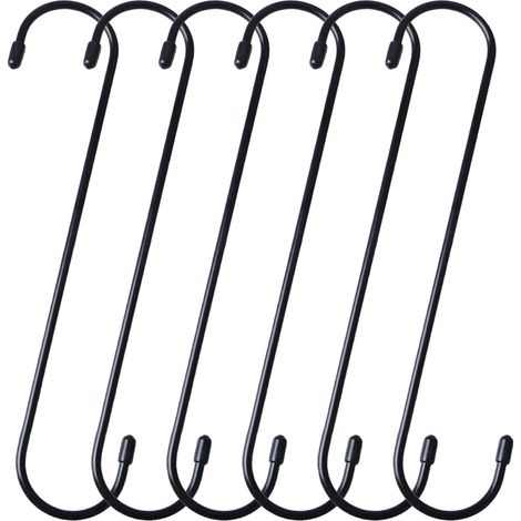 Filiyano-Lot de 6 grands crochets en S de 25 cm, longs et extensibles, pour suspendre plantes, ustensiles de cuisine, pergola ou armoire. (1/3)