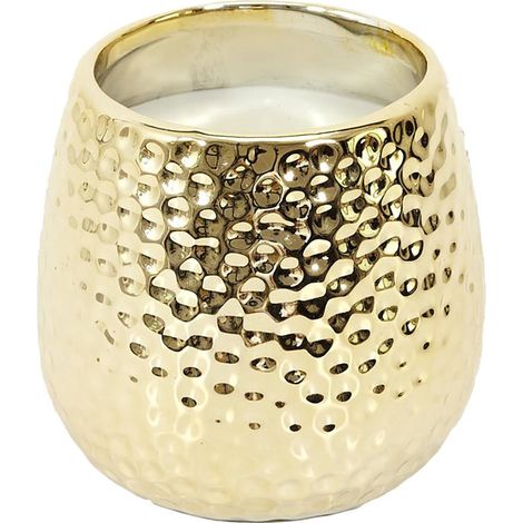 Bougie Parfumée Métal Doré Martelé Senteur Musc Blanc (1/4)