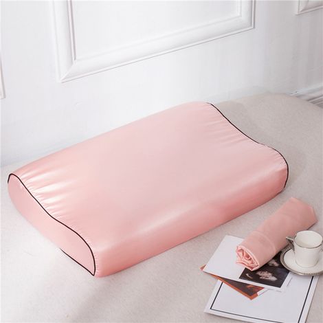 Taie D Oreiller Satin - 60 X 40 Cm - Fermeture Eclair - Pour Coussins Memoire De Forme Et Coussins Cervicaux - 1 Unite (1/5)