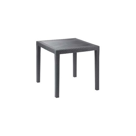 TAVOLO IN PE RATTAN KING ANTRACITE CM.79X72H.  cm.79x79x72h.  peso kg.6,2
