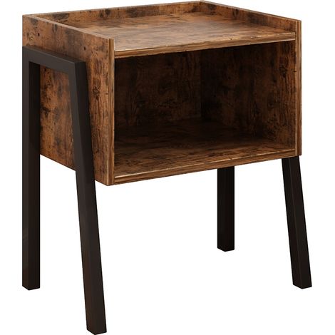 Nachttisch aus Holz mit offenem Fach (1/4)
