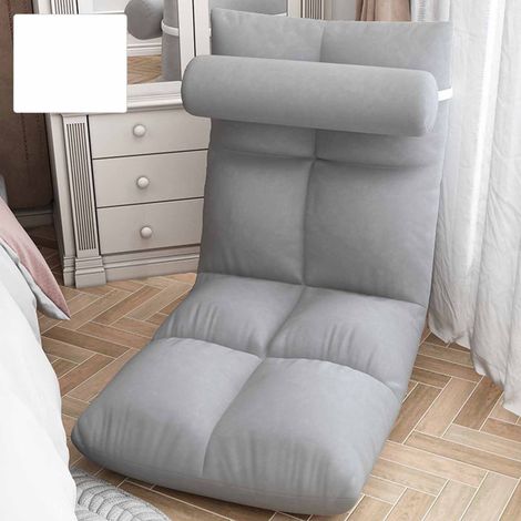 Fauteuil de sol avec dossier, canapé-lit pliant, fauteuil inclinable, fauteuil de jeu au sol, fauteuil de méditation pour adultes, gris (1/5)