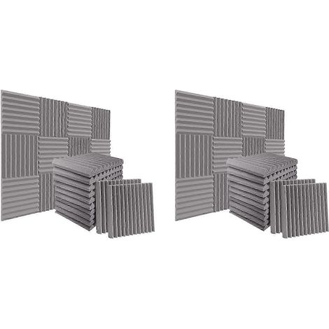 Lot de 48 panneaux de mousse insonorisante de 2,5 cm x 30,5 cm (1 pouce x 12 pouces x 12 pouces) pour studios d'enregistrement et salles de jeux. Isolation acoustique. Convient aux studios d'enregistr (1/4)