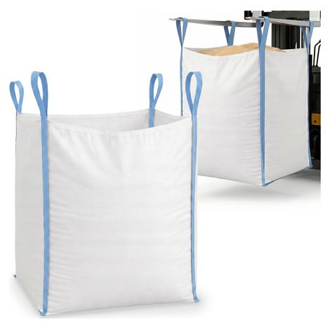 Borsa grande Big Bag da 1000 kg resistente per rifiuti, contenitore bianco. (1/5)